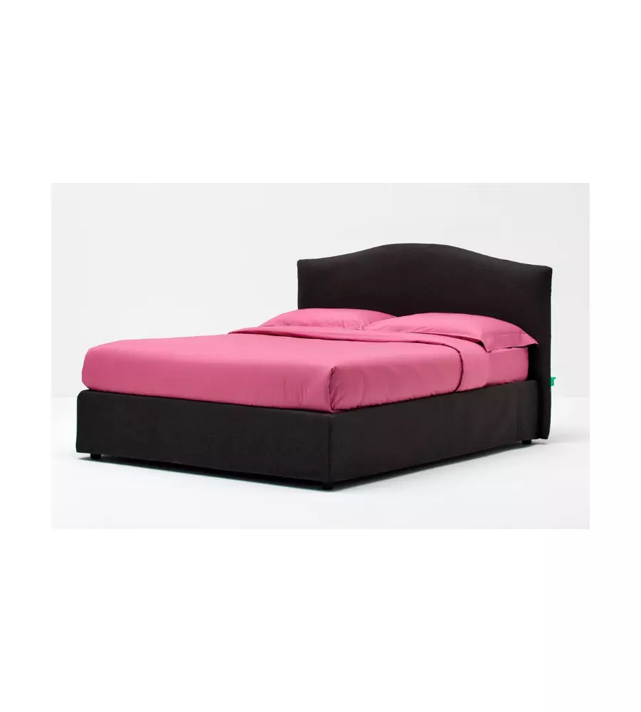LETTO MATRIMONIALE CONTENITORE "HILL" ANTRACITE 160X190 CM